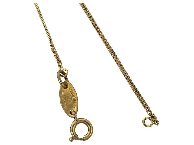 CHANEL Vintage Coco Mark Motiv Halskette Golden - Ansicht 6
