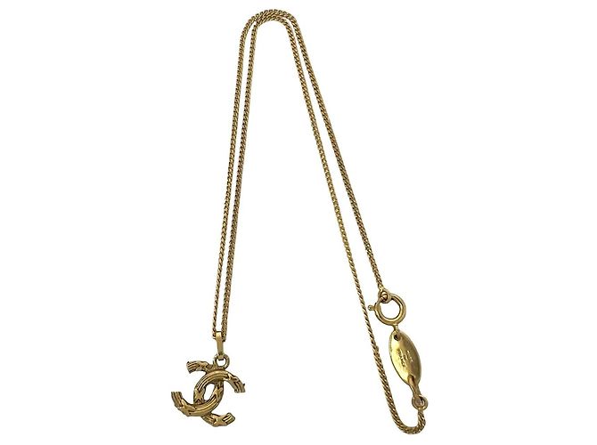 CHANEL Vintage Coco Mark Motiv Halskette Golden - Ansicht 7