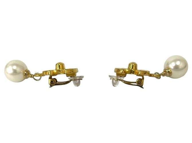 Chanel Vintage Coco Mark Gold Clip Earrings Golden - view 3