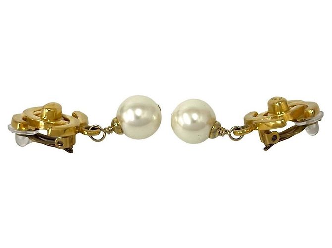 Chanel Vintage Coco Mark Gold Clip Earrings Golden - view 4