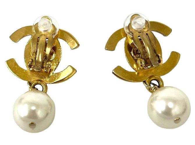 Chanel Vintage Coco Mark Gold Clip Earrings Golden - view 5