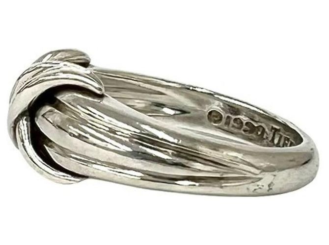 Autre Marque Anello Tiffany Vintage Signature Band Ring Argento - vista 4
