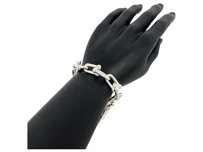 Autre Marque Bracciale a maglie grandi con charm Tiffany HardWear Argento - vista 2