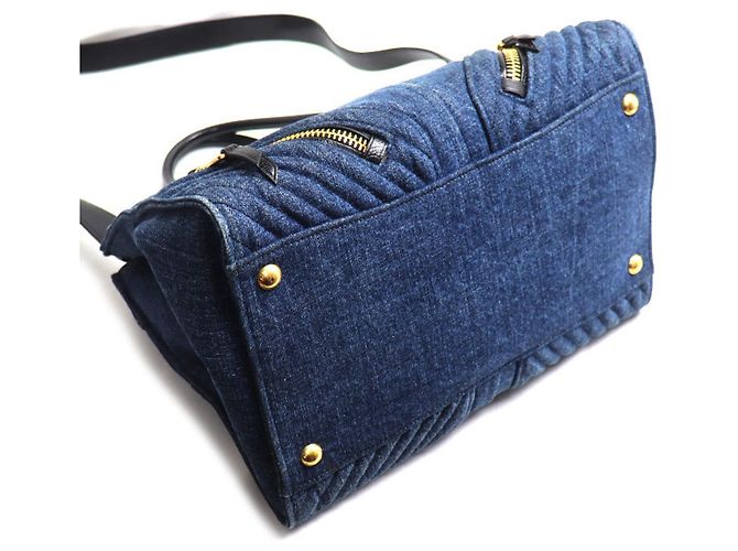 Bolsa Miu Miu Denim Biker Azul - vista 3