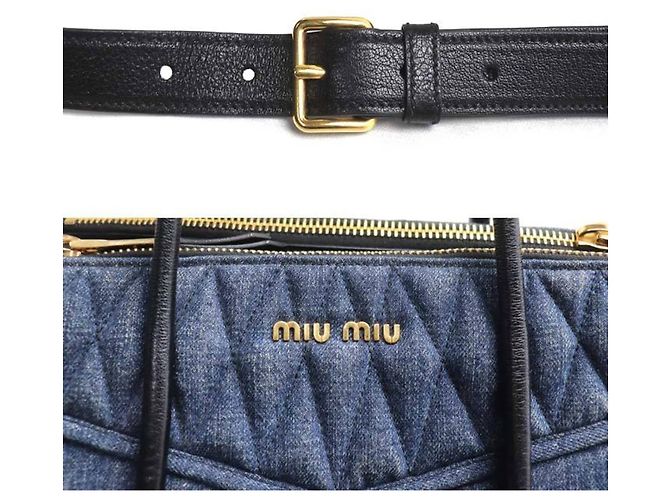 Bolsa Miu Miu Denim Biker Azul - vista 5