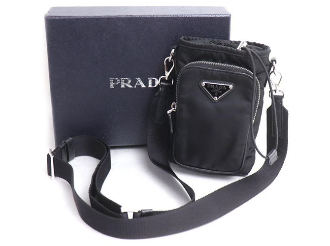 Prada Re-Nylon Smartphone Case Shoulder Bag Black - view 9