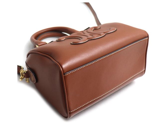 Céline Bolso de hombro 2-Way Boston Small Celine Cuir Triomphe Castaño - vista 3