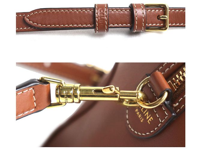 Céline Bolso de hombro 2-Way Boston Small Celine Cuir Triomphe Castaño - vista 5