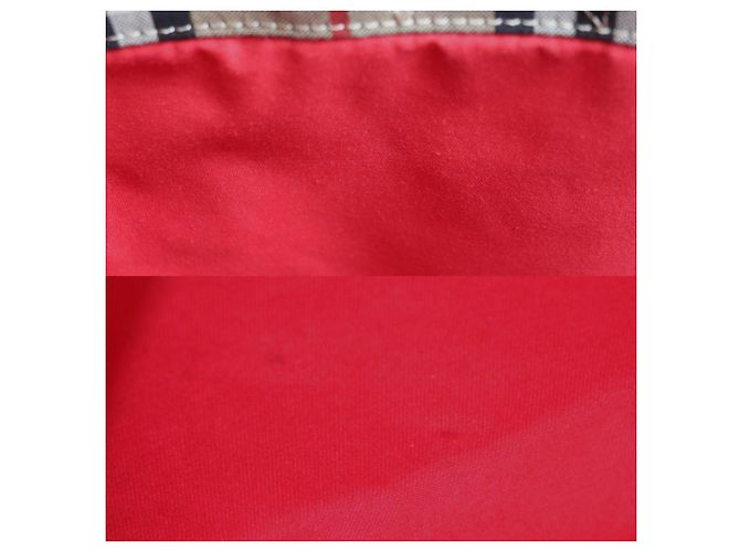 BURBERRY Vintage Check 2-Way Schultertasche Schwarz Rot Beige - Ansicht 5