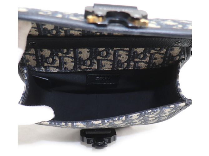 Borsa a tracolla Christian Dior Dior Gallop Oblique Jacquard Blu navy - vista 4