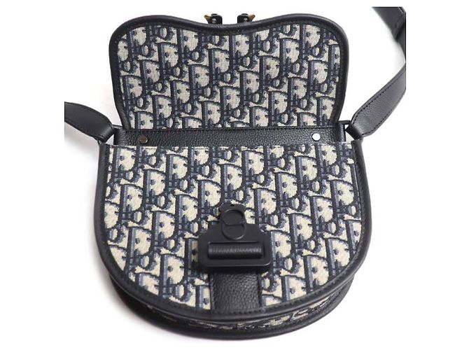 Borsa a tracolla Christian Dior Dior Gallop Oblique Jacquard Blu navy - vista 5