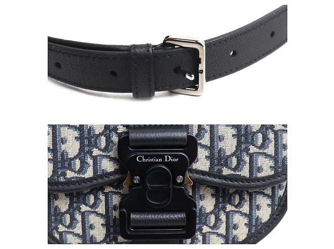 Borsa a tracolla Christian Dior Dior Gallop Oblique Jacquard Blu navy - vista 7