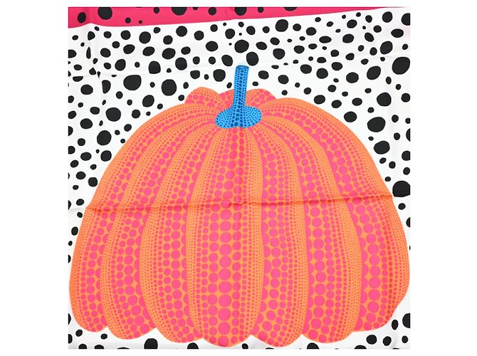 Louis Vuitton Carre 90 Pumpkin Yayoi Kusama Scarf Weiß Mehrfarben Orange Lila - Ansicht 3