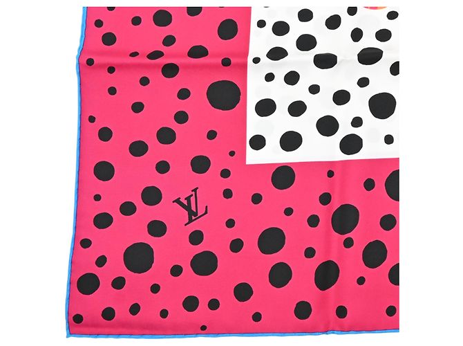 Louis Vuitton Carre 90 Pumpkin Yayoi Kusama Scarf Weiß Mehrfarben Orange Lila - Ansicht 6
