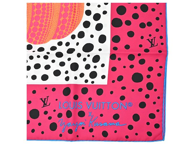 Louis Vuitton Carre 90 Pumpkin Yayoi Kusama Scarf Weiß Mehrfarben Orange Lila - Ansicht 7