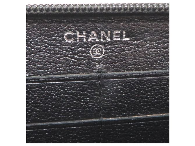 Cartera larga Chanel de piel negra Negro - vista 7