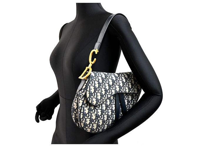 Bolso Saddle Christian Dior Dior Trotter Azul marino - vista 9