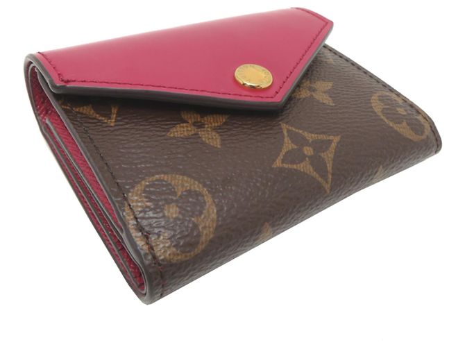 Louis Vuitton Portefeuille Zoe Women's Tri-fold Wallet Castaño - vista 3