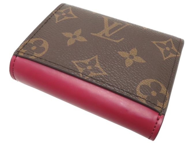 Louis Vuitton Portefeuille Zoe Women's Tri-fold Wallet Castaño - vista 4