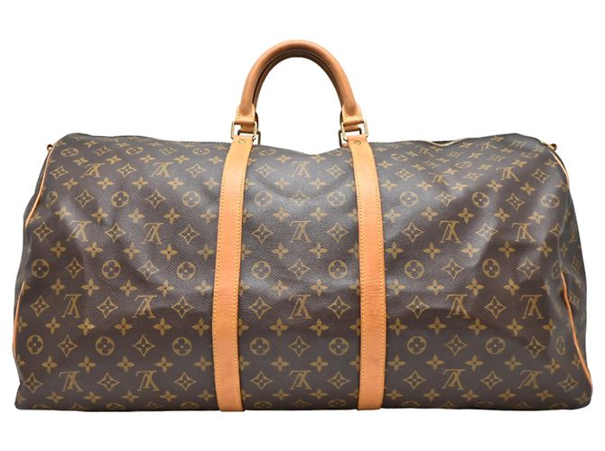 Louis Vuitton Keepall 60 Bandoulière Boston Bag Castaño - vista 2