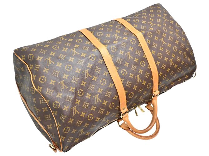 Louis Vuitton Keepall 60 Bandoulière Boston Bag Castaño - vista 4