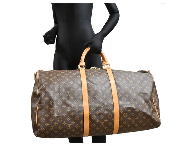 Louis Vuitton Keepall 60 Bandoulière Boston Bag Castaño - vista 9