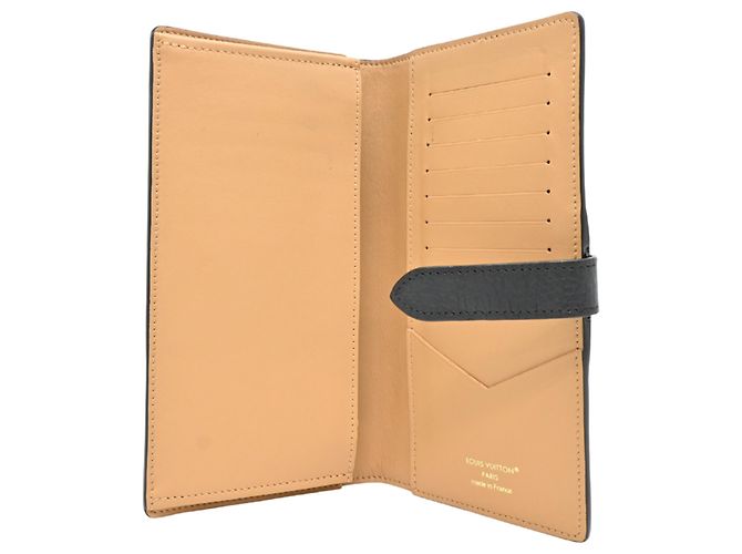 Carteira Longa Louis Vuitton em Couro Taurillon Preto Bege - vista 5