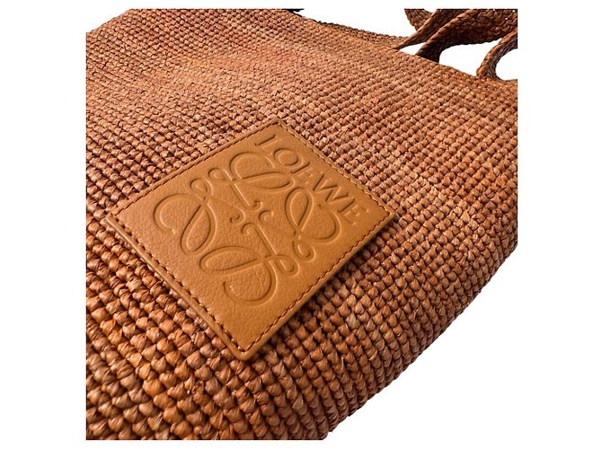 Loewe Mini Slit Bag Brown Raffia and Leather - view 10