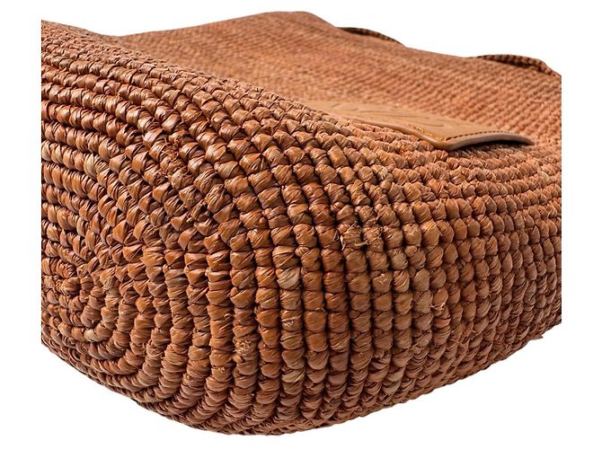 Loewe Mini Slit Bag Brown Raffia and Leather - view 11