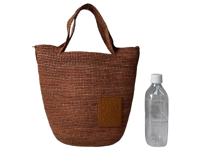 Loewe Mini Slit Bag Brown Raffia and Leather - view 13
