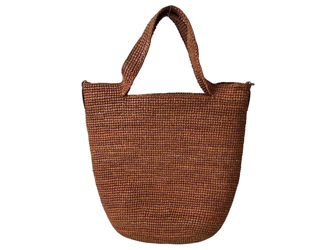 Loewe Mini Slit Bag Brown Raffia and Leather - view 2