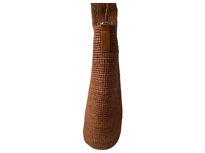 Loewe Mini Slit Bag Brown Raffia and Leather - view 4