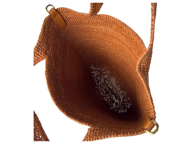 Loewe Mini Slit Bag Brown Raffia and Leather - view 6