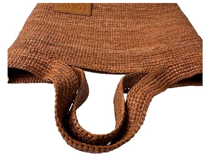 Loewe Mini Slit Bag Brown Raffia and Leather - view 9