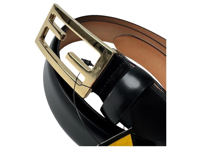 Fendi FF Logo Buckle Leather Belt Brown Black - view 10