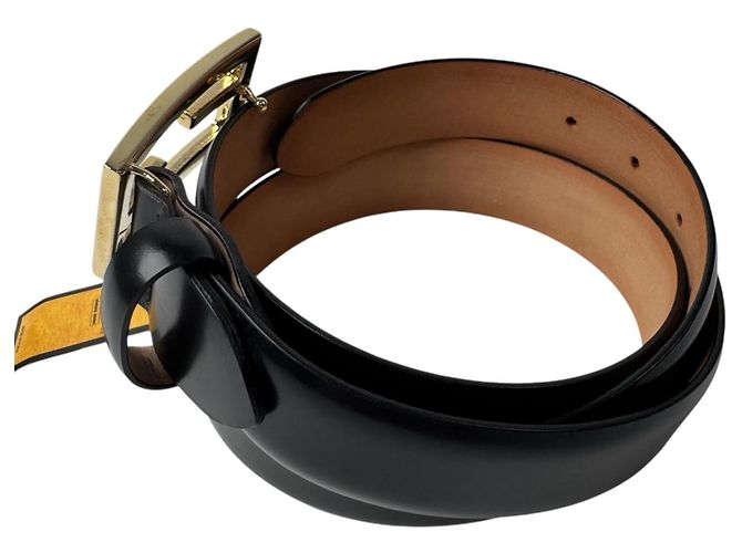 Fendi FF Logo Buckle Leather Belt Brown Black - view 3