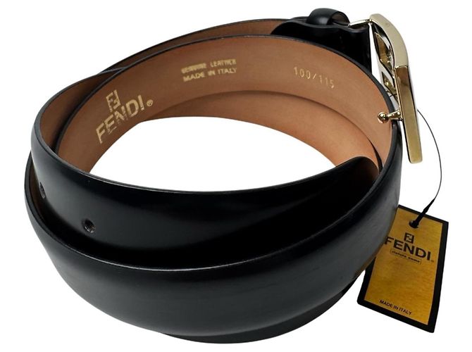 Fendi FF Logo Buckle Leather Belt Brown Black - view 4