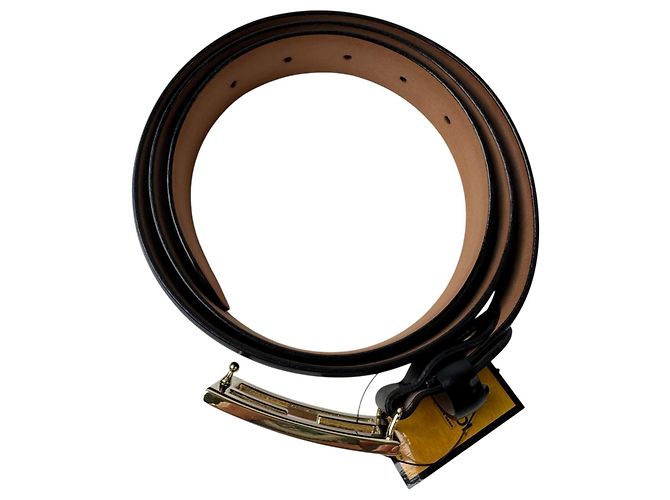 Fendi FF Logo Buckle Leather Belt Brown Black - view 5