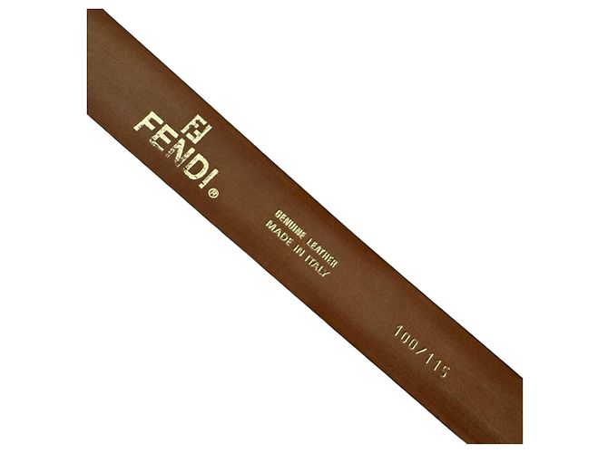 Fendi FF Logo Buckle Leather Belt Brown Black - view 7