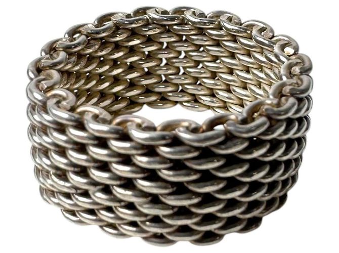 Autre Marque Anel Tiffany & Co. Somerset Mesh Prata - vista 2