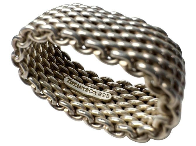 Autre Marque Anel Tiffany & Co. Somerset Mesh Prata - vista 4