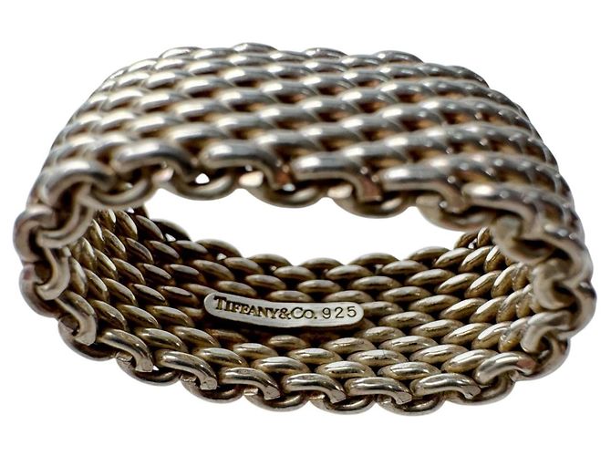 Autre Marque Anel Tiffany & Co. Somerset Mesh Prata - vista 5