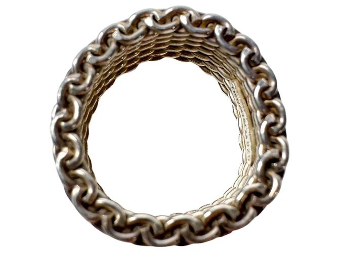 Autre Marque Anel Tiffany & Co. Somerset Mesh Prata - vista 7
