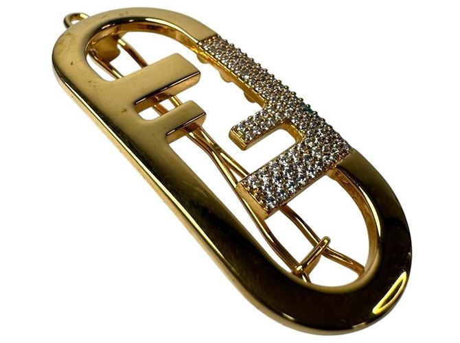 Fendi Gold Strass-Brosche Golden - Ansicht 10