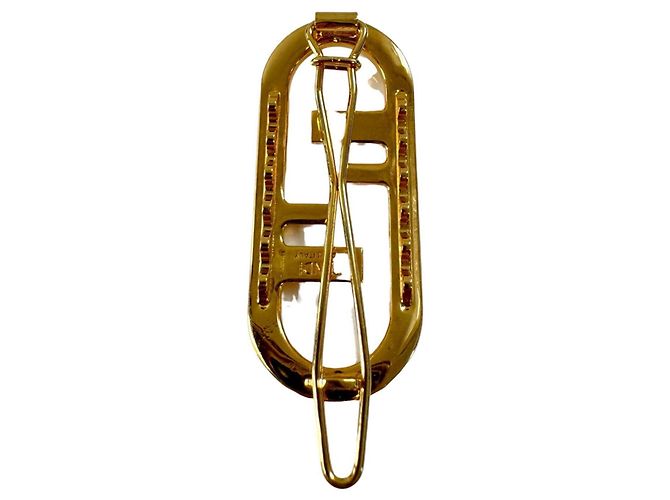 Fendi Gold Strass-Brosche Golden - Ansicht 3