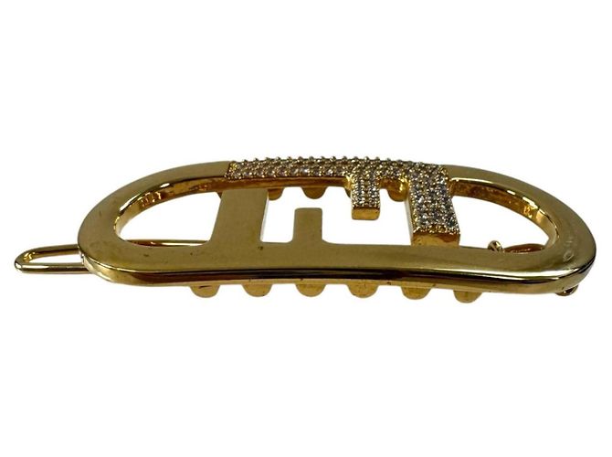 Fendi Gold Strass-Brosche Golden - Ansicht 4