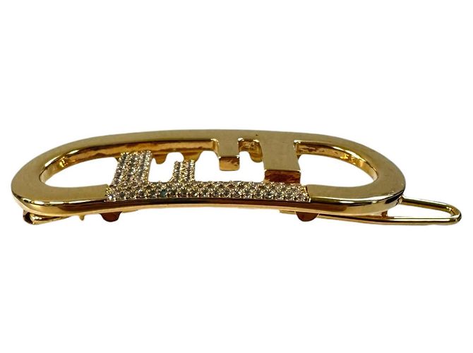 Fendi Gold Strass-Brosche Golden - Ansicht 5
