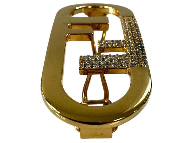 Fendi Gold Strass-Brosche Golden - Ansicht 7