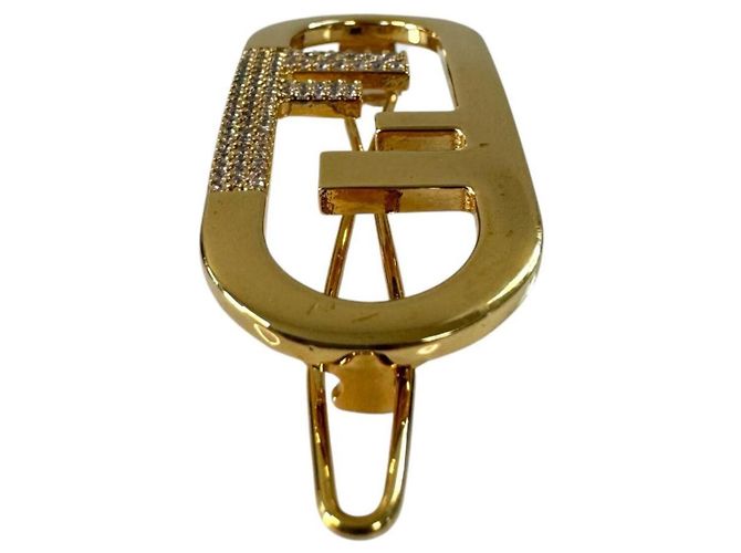 Fendi Gold Strass-Brosche Golden - Ansicht 8