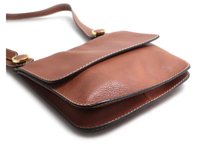 Sac à épaule Loewe en cuir marron - vue 3